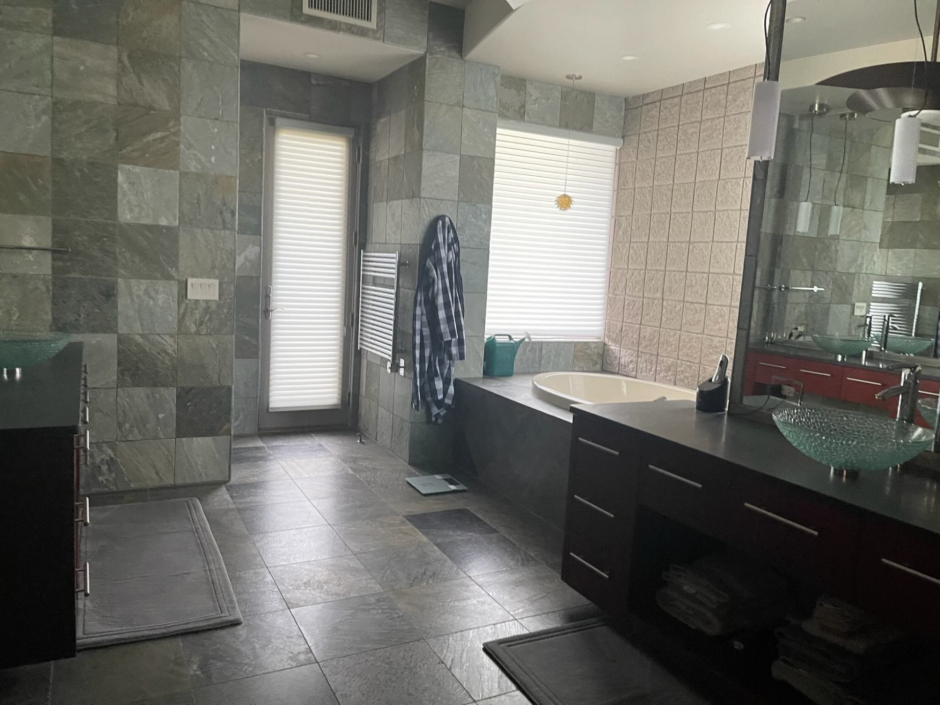 Spacious master bathroom with soaking tub