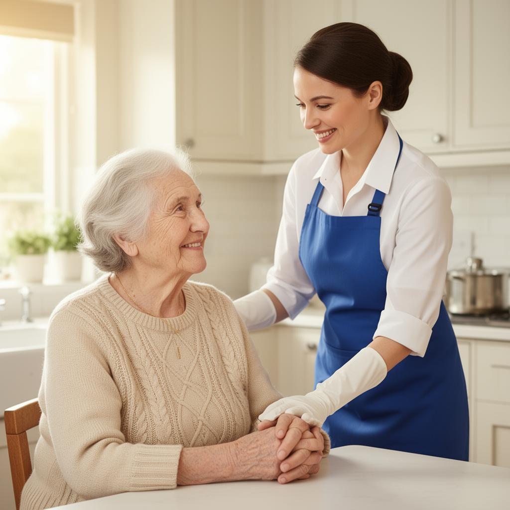 JNJ cleaner caring for an elderly Tucson resident