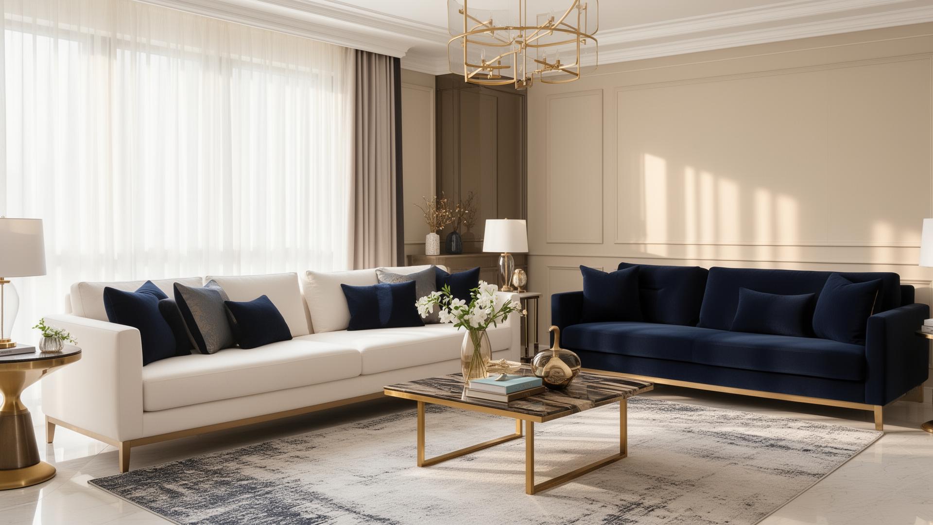 Elegant clean living room in Tucson home